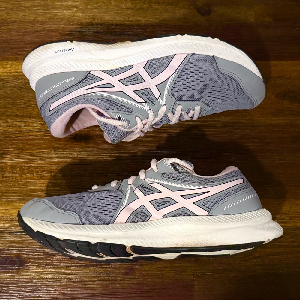 Asics Gel Contend 7 Sheet Rock Gray Salt Pink - Women Size 9.5 (8M) Running DEAL